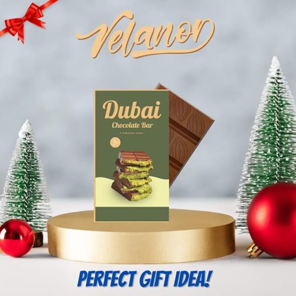Pistachio Kunafa Chocolate Bar – Viral Dubai Dessert (190g) - Image 3