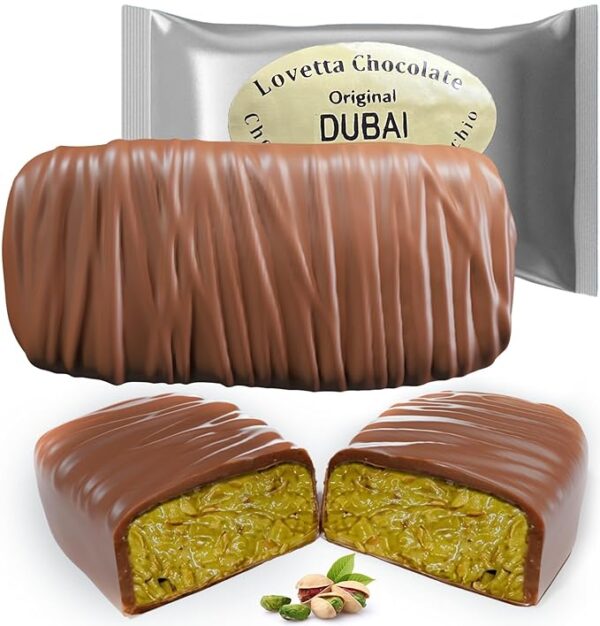 Dubai Pistachio Knafeh Chocolate Bar – Belgian Milk Chocolate Delight (190g) - Image 2