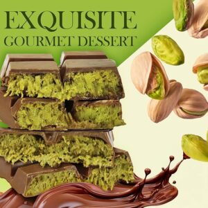 Gourmet Kunafa Pistachio Chocolate Bar – Milk Chocolate Dubai Delight (10 oz / 0.28kg)