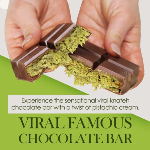 Gourmet Kunafa Pistachio Chocolate Bar – Milk Chocolate Dubai Delight (10 oz / 0.28kg) - Image 6
