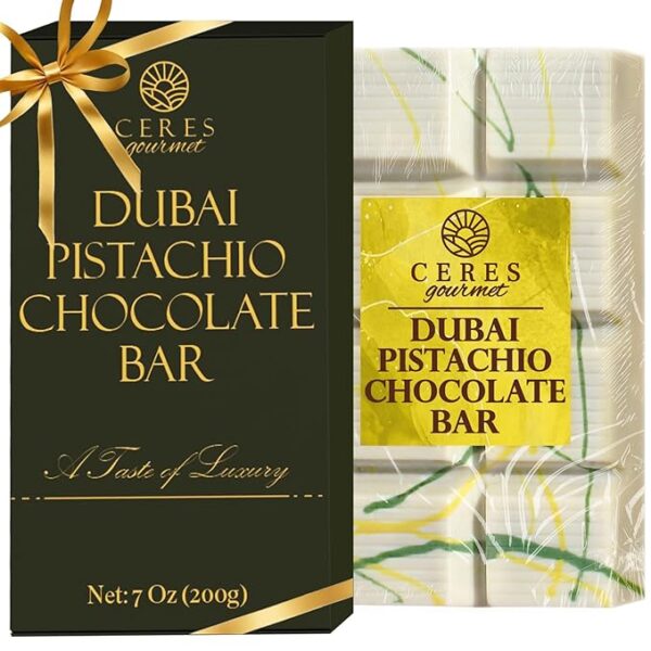 Dubai Pistachio Kunafa Chocolate Bar – White Chocolate Gourmet (200g) - Image 2