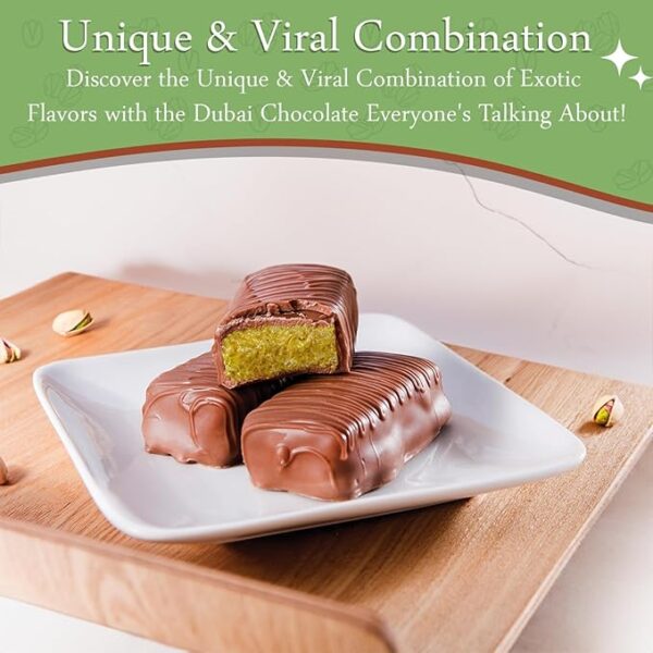 Dubai Pistachio Knafeh Chocolate Bar – Belgian Milk Chocolate Delight (190g) - Image 3
